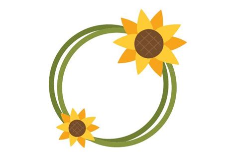 Sunflower Monogram Frame SVG Cut file by Creative Fabrica Crafts ...