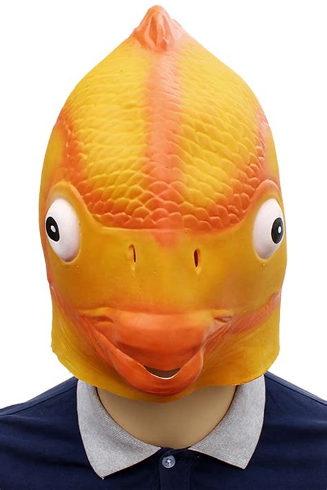 Funny Goldfish Latex Mask Halloween lovely Fish Head Halloween Mask ...