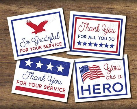 Instant Download Veterans Day Thank You Cards Military Thank | Etsy ...