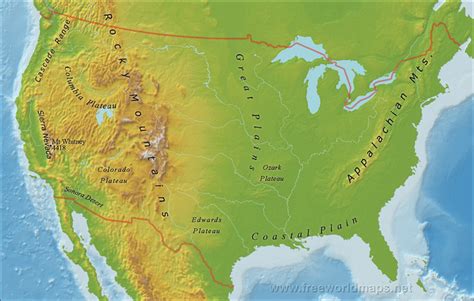 Map Usa Mountain Ranges