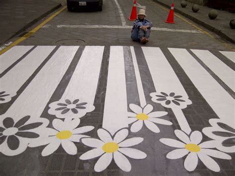 Flower crosswalk in South America....... in 2024 | Pavement art ...