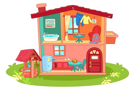 Doll house cartoon 534574 Vector Art at Vecteezy