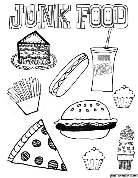 Junk Food 8.5''by11'' coloring page | Flickr - Photo Sharing!