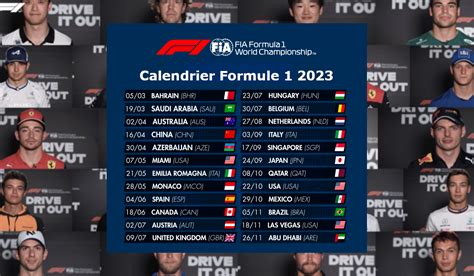 Formule Grand Prix 2023 Calendrier DIN A3 Le Calendrier Mural Pour Tous Les Fans De La Catégorie ...