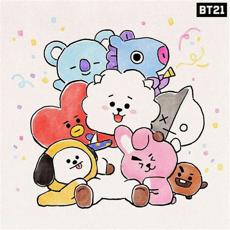 BT21💕 | Милые рисунки, Милые каракули, Легкие рисунки