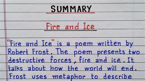 Fire and Ice Summary | Class 10 English Poem | NCERT - YouTube