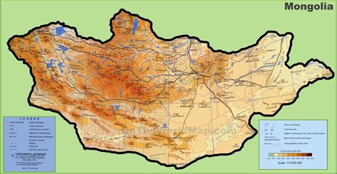 Mongolia physical map