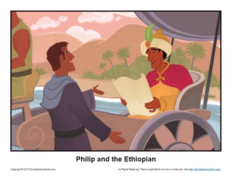 Philip and the Ethiopian Bible Activities on Sunday School Zone