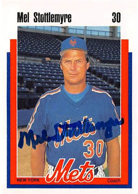 Mel Stottlemyre autographed baseball card (New York Mets) 1989 Kahns #30