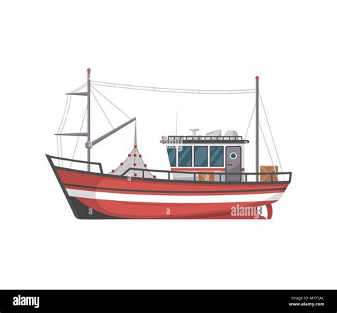 Vintage fishing boat side view icon Stock Vector Image & Art - Alamy