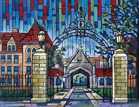 University of Chicago painting, Hull Court Gate: by Anastasia Mak