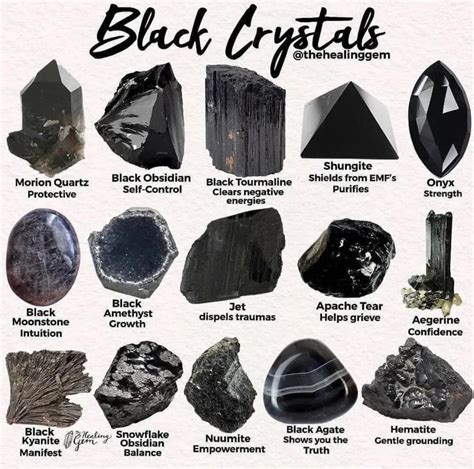 (1) Black crystals are beautiful : Crystals | Black crystals, Crystals, Crystal healing chart