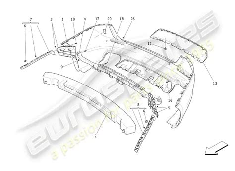 Maserati Ghibli (2018) REAR BUMPER Parts Diagram (09.11.2)