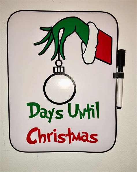 Grinch Christmas Countdown Board, Dry Erase, Kids Xmas Decor | Grinch ...