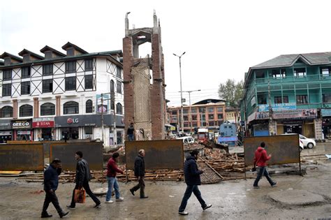 Historic Ghanta Ghar at Lal Chowk Srinagar is being renovated under the Smart City Project ...