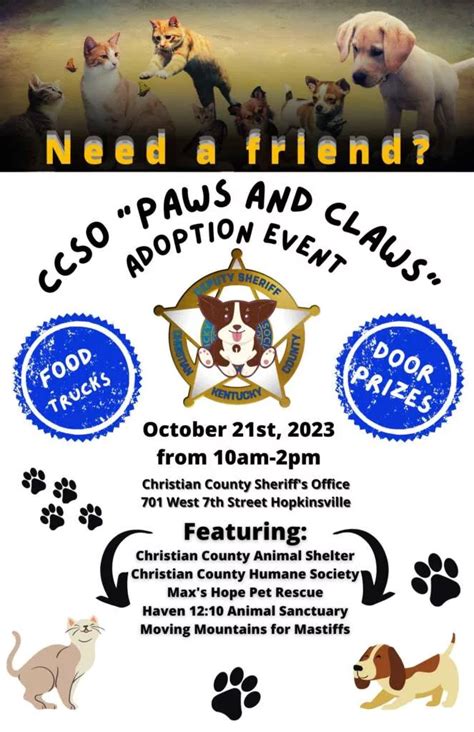 CCSO- Paws & Claws Adoption Event | WKDZ Radio