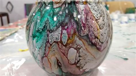 Vase Pour #12: With Leftover Acrylic Paint - YouTube