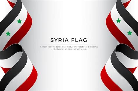 Premium Vector | Syria flag design. Realistic waving ribbon Syrian flag background