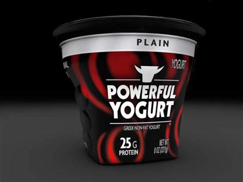 Powerful Yogurt: Food companies target men with macho packaging design.