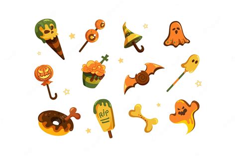 Premium Vector | Halloween Candy Vector Collection Set