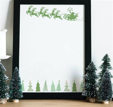 Santa Border Template Pdf, Winter Wonderland Border Pnd, A4 and US ...