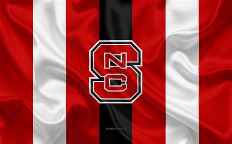 NC State Wolfpack flag, NCAA, red white metal background, american football team, HD wallpaper ...