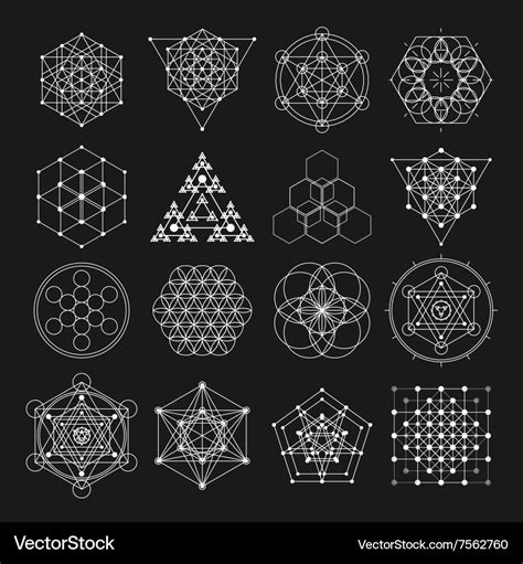 Sacred geometry design elements alchemy Royalty Free Vector