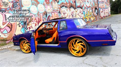 WhipAddict: Deck's Kandy Cobalt Blue Chevy Monte Carlo SS on All Gold SD Forged 24s! Custom ...