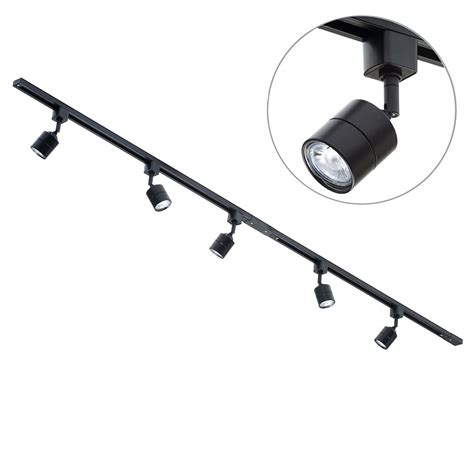 Shop the 2 Metre Track Light Kit with 5 Soho Heads and Halogen Bulbs - Black online at Litecraft ...