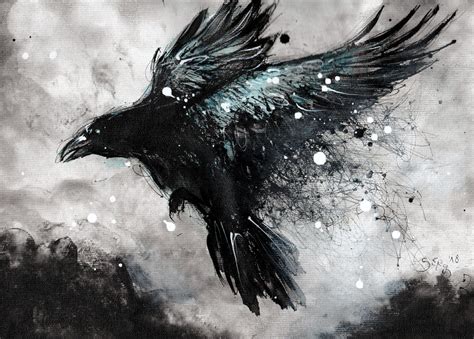 Flying raven by DoodleWithGlueGun on DeviantArt