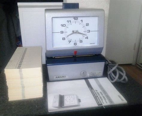 Vintage-AMANO Cost & Payroll Time Clock Recorder Model 3607 W/Manual & Timecards | Clocks for ...