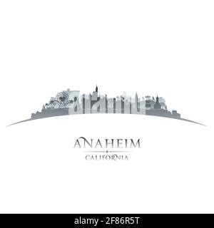 Anaheim California city skyline vector silhouette illustration Stock ...