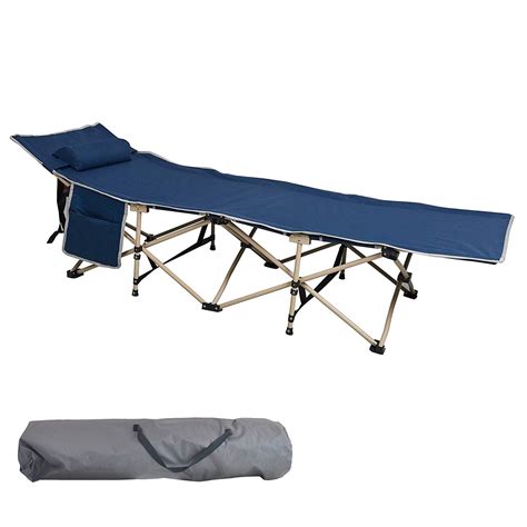 KARMAS PRODUCT Comfortable Camping Cot with Side Storage Bag Foldable ...