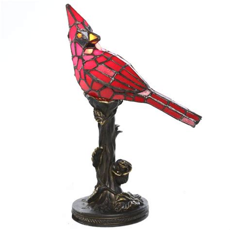 Wholesale 13.5"H Skylar Red Cardinal Stained Glass Bird Accent Lamp for ...