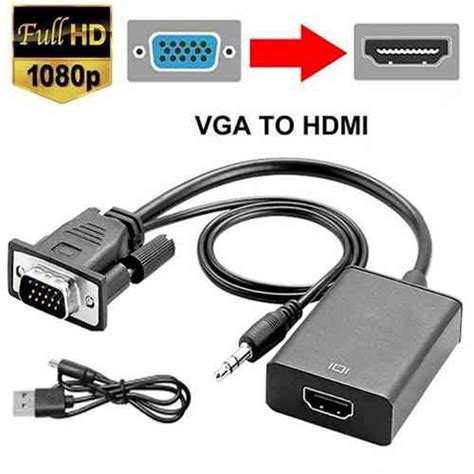 VGA to HDMI Converter Cable with Audio Support 1080P - ido.lk