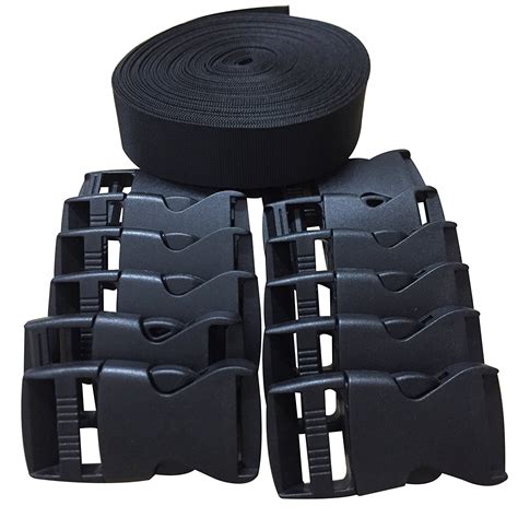 Amazon.com: 1 Inch Wide 10 Yards Black Nylon Heavy Webbing Strap+12 pcs ...