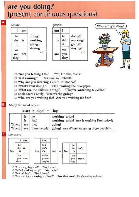 Present Continuous Tense Questions