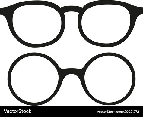 Cartoon icon poster glasses spectacles silhouette Vector Image