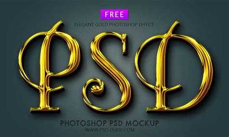 Gold Text Effect - PSD file | PSDDude