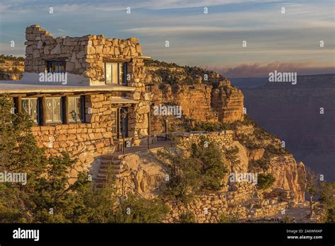 Mary Colter Lookout Studio at the South Rim of the Grand Canyon built ...