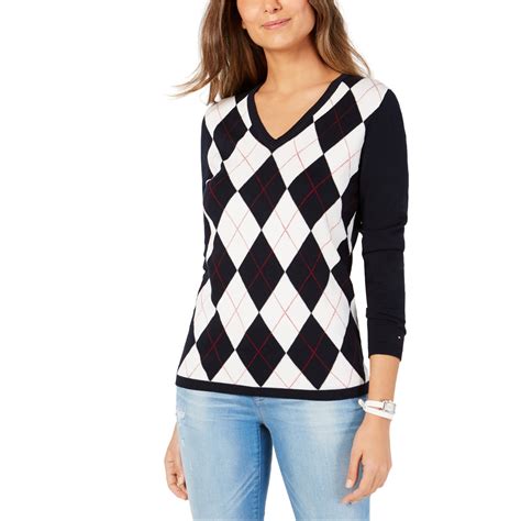 Tommy Hilfiger - Tommy Hilfiger Womens Argyle Pullover Sweater - Walmart.com - Walmart.com