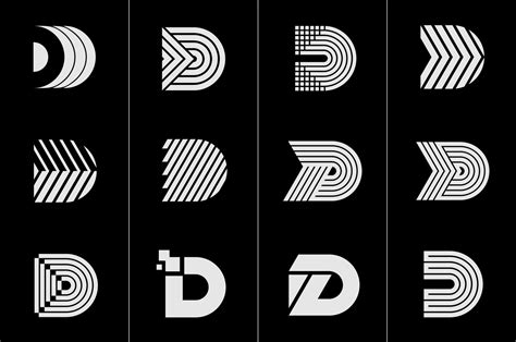 Set of D logo design. Minimalist D letter logo design vector bundle ...