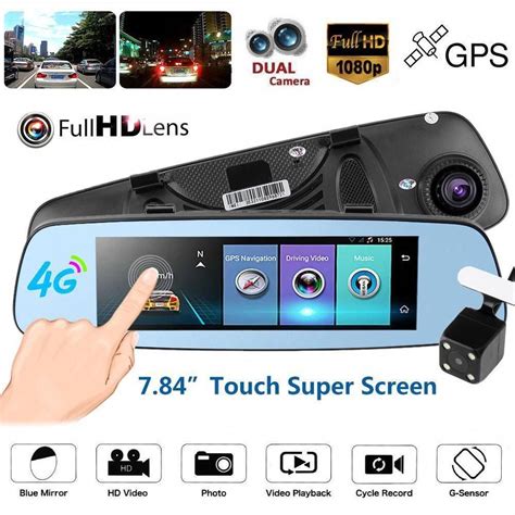 7.84in 1080P 4G Android5.1 Car Dual Lens Rearview Mirror DVR Camera ...