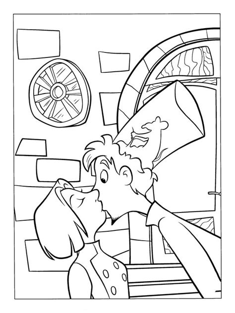 Linguini gives Colette a kiss Coloring Page - Funny Coloring Pages