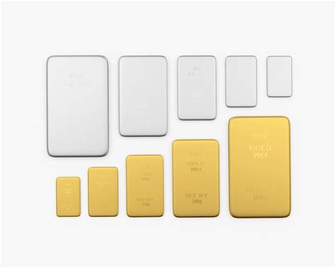 Premium Photo | Gold and silver bars of various sizes ascending