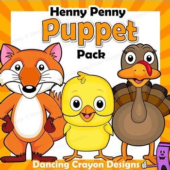 Henny Penny / Chicken Little Paper Bag Puppet Craft by Dancing Crayon Designs