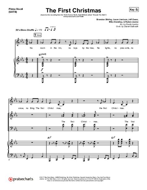 The First Christmas Sheet Music PDF (Tenth Avenue North / Zach Williams ...