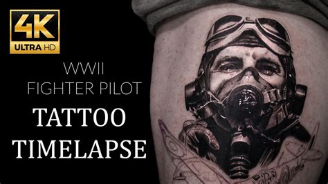 4K WWII FIGHTER PILOT TATTOO TIME LAPSE (PART 1) - YouTube