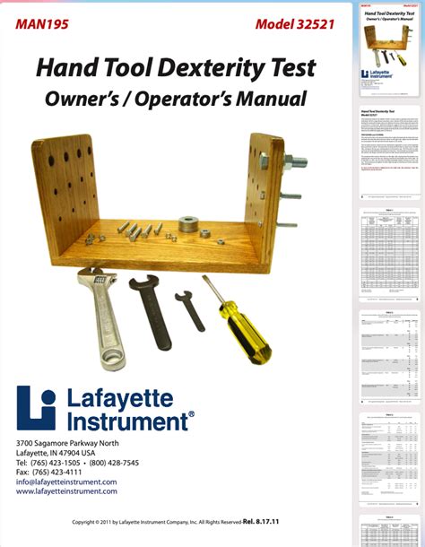 Manipulation and Dexterity Test - Hand-Tool