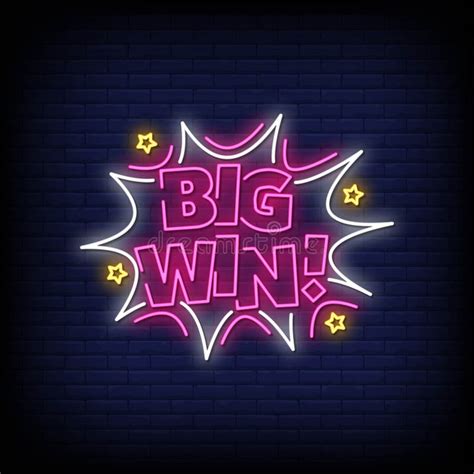 Big Win Neon Signs Style Text Vector Stock Vector - Illustration of ...